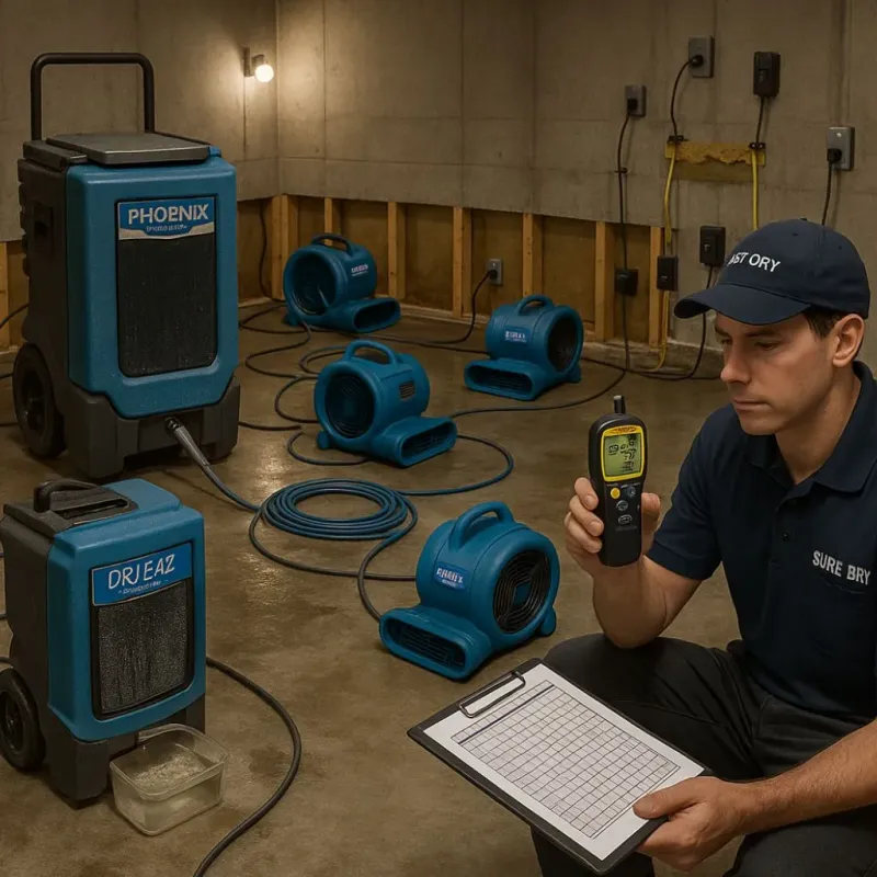 Structural Drying and Dehumidification process in New Kent, VA